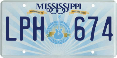 MS license plate LPH674
