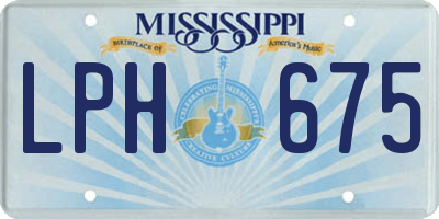 MS license plate LPH675