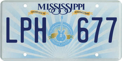 MS license plate LPH677