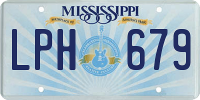 MS license plate LPH679
