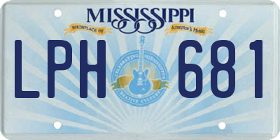 MS license plate LPH681
