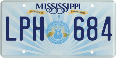 MS license plate LPH684