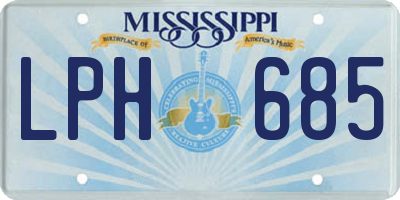 MS license plate LPH685