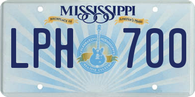 MS license plate LPH700