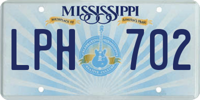 MS license plate LPH702
