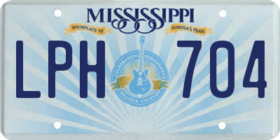 MS license plate LPH704