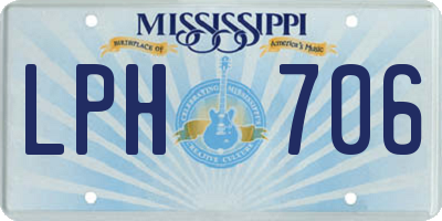 MS license plate LPH706