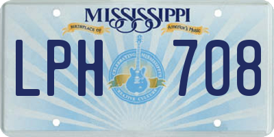 MS license plate LPH708