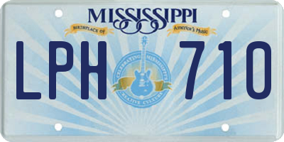 MS license plate LPH710