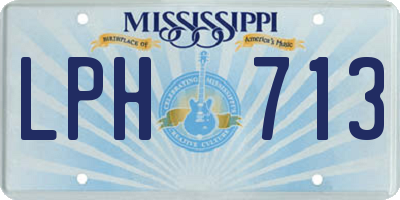 MS license plate LPH713