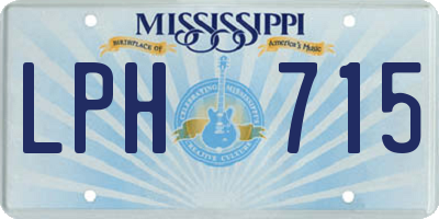 MS license plate LPH715