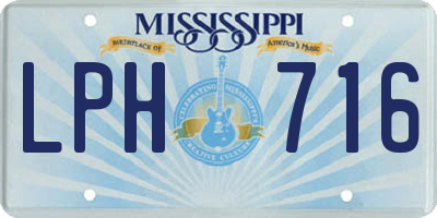MS license plate LPH716