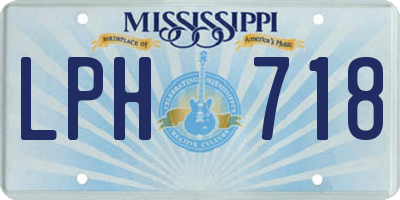 MS license plate LPH718