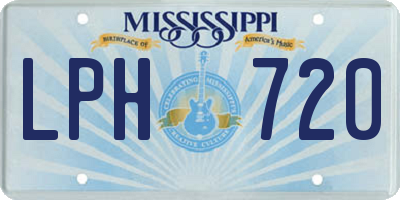 MS license plate LPH720