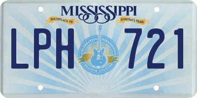 MS license plate LPH721