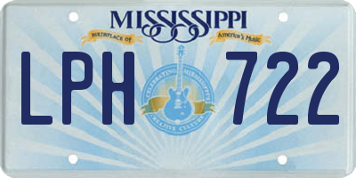 MS license plate LPH722