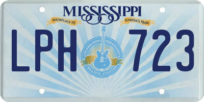 MS license plate LPH723