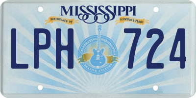 MS license plate LPH724