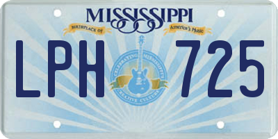 MS license plate LPH725