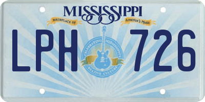 MS license plate LPH726