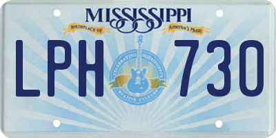 MS license plate LPH730
