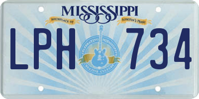 MS license plate LPH734