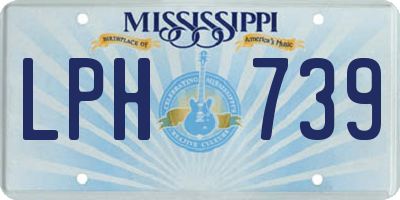 MS license plate LPH739