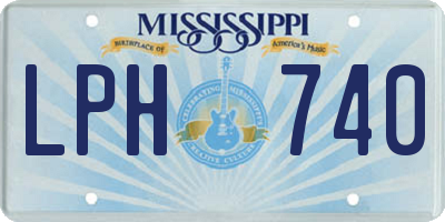 MS license plate LPH740
