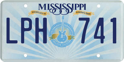 MS license plate LPH741