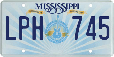 MS license plate LPH745