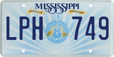 MS license plate LPH749