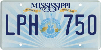 MS license plate LPH750