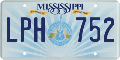 MS license plate LPH752