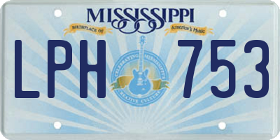 MS license plate LPH753
