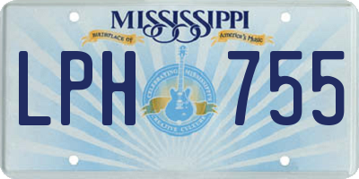 MS license plate LPH755