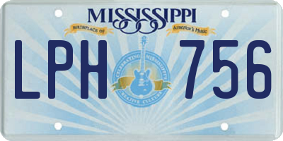 MS license plate LPH756