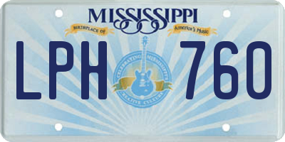 MS license plate LPH760