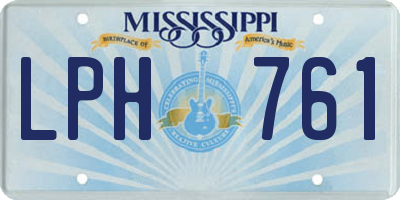 MS license plate LPH761