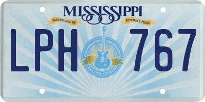 MS license plate LPH767
