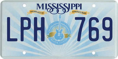 MS license plate LPH769