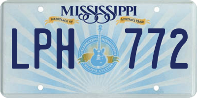 MS license plate LPH772