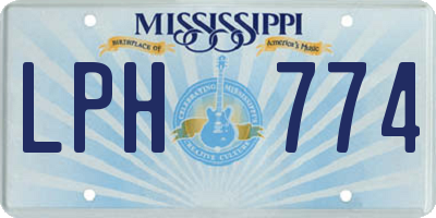MS license plate LPH774