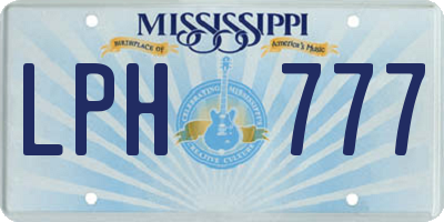 MS license plate LPH777