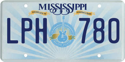 MS license plate LPH780