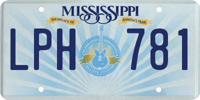 MS license plate LPH781