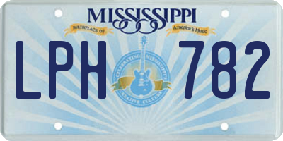 MS license plate LPH782