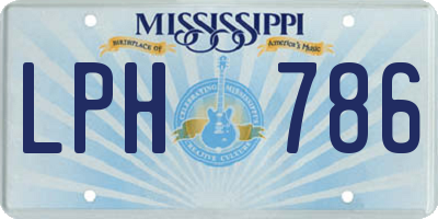 MS license plate LPH786