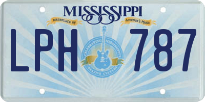MS license plate LPH787