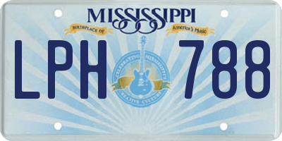 MS license plate LPH788