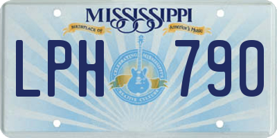MS license plate LPH790